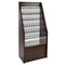 AdirOffice Wooden Free Standing 6-Tier Display Literature Brochure Magazine Rack, Black